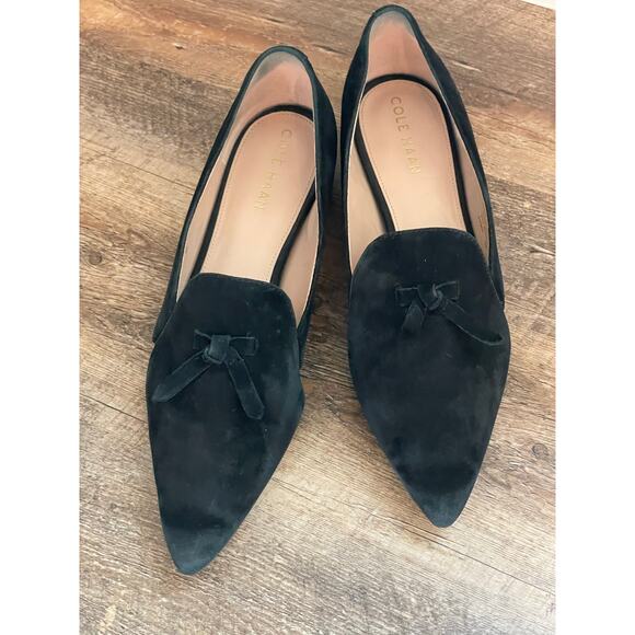 Cole Haan Black Suede VIola Skimmer flats 7.5 - Picture 2 of 8